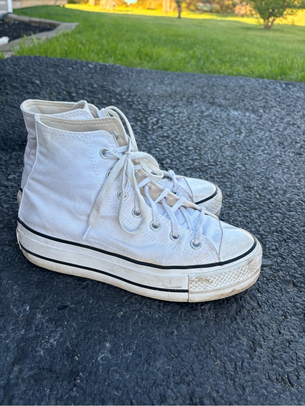 Converse White High-Top Platform Sneakers
